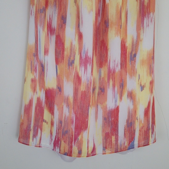 Gap Colorful Flowy Racerback Silky Lined Tank Top Blouse - Picture 4 of 12